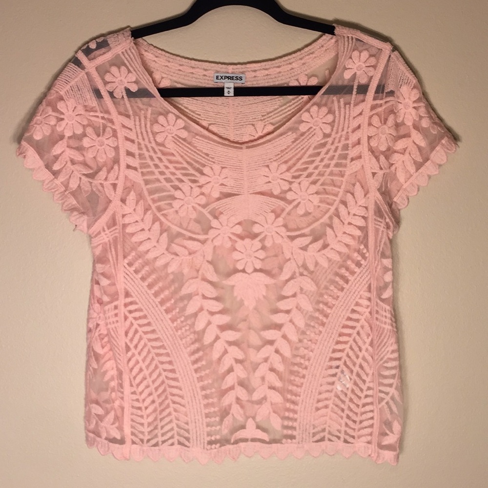 Express Pink Lace Top